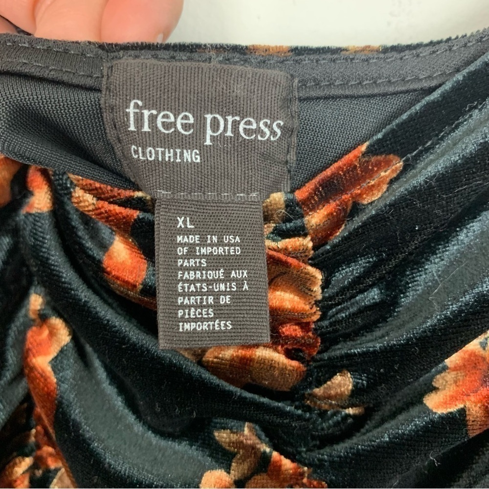 Free Press Velvet Ruched Mini Dress Size XL - Picture 3 of 10